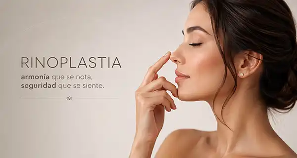 Perfil femenino destacando la armonía nasal tras una rinoplastia en Nuara Bogotá con el Dr. Minyor Avellaneda.