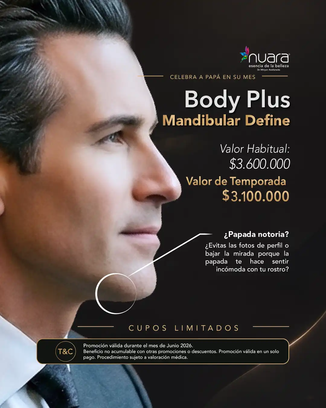 Promoción Body Mandibular Men en Nuara Bogotá - Junio 2026