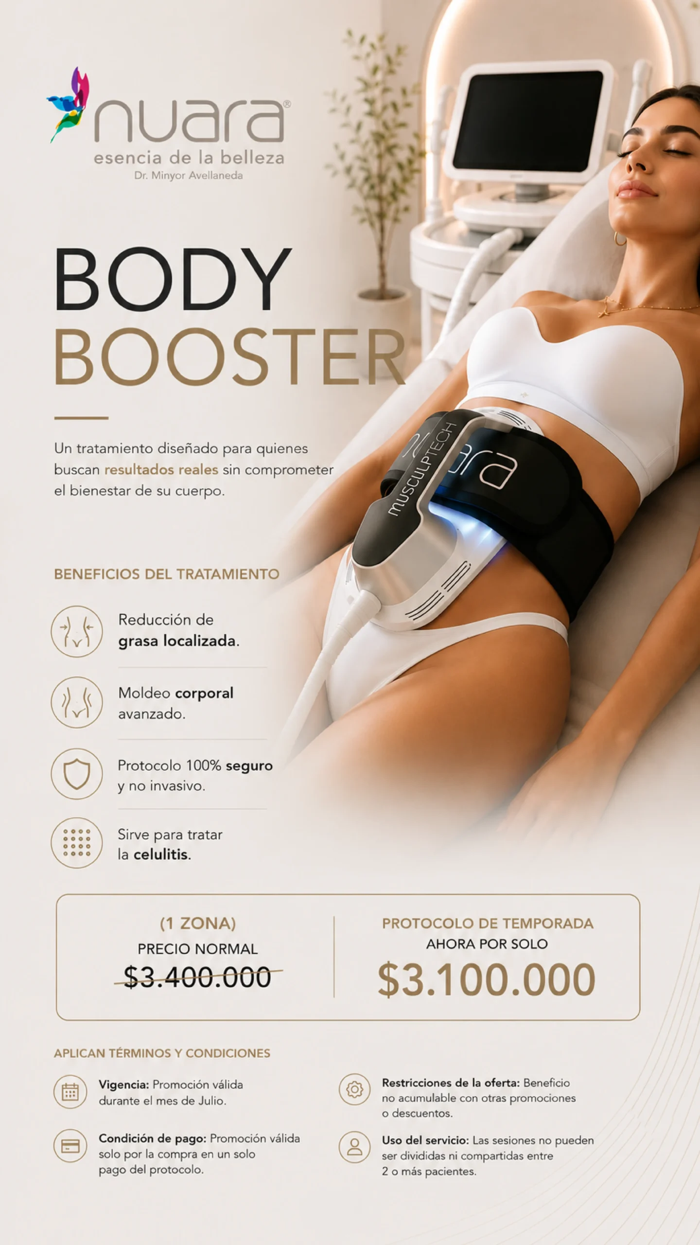 Promoción Body Booster en Nuara Bogotá - Julio 2026
