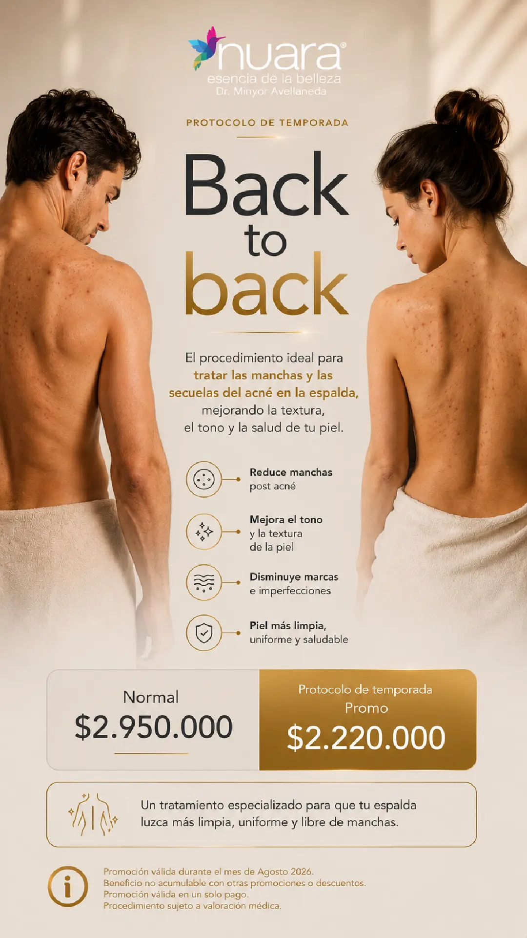 Promoción Back to Back en Nuara Bogotá - Agosto 2026
