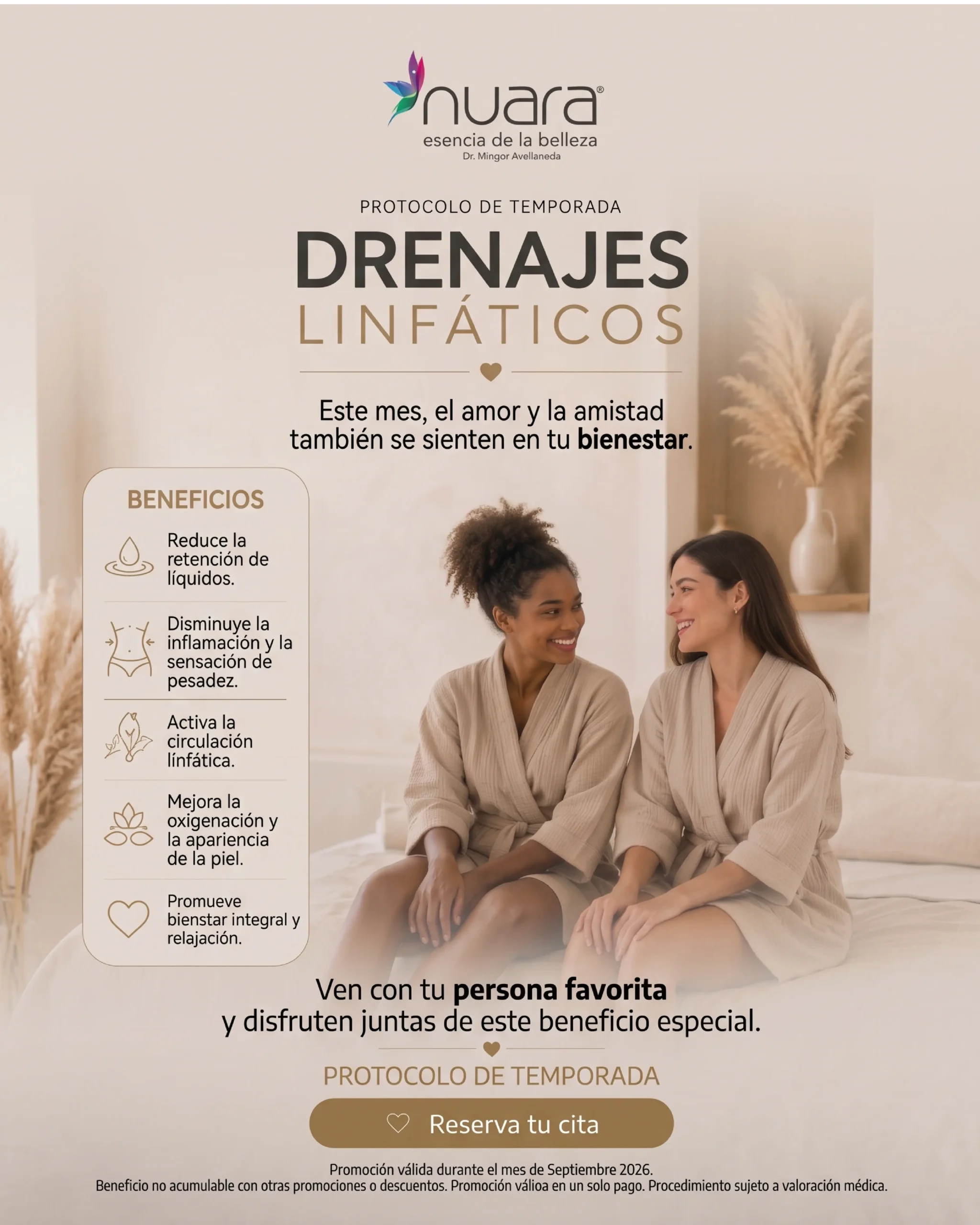 Protocolo de temporada Drenajes Linfáticos en Nuara Bogotá - Septiembre 2026