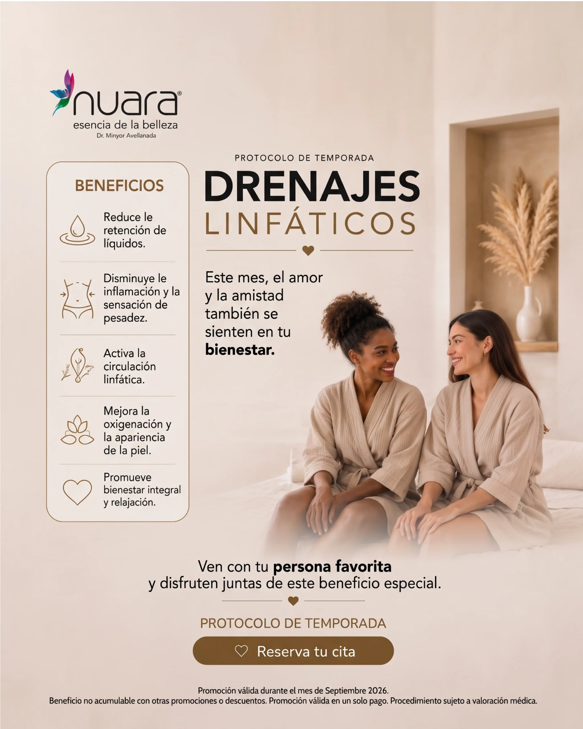 Protocolo de temporada Drenajes Linfáticos en Nuara Bogotá - Septiembre 2026